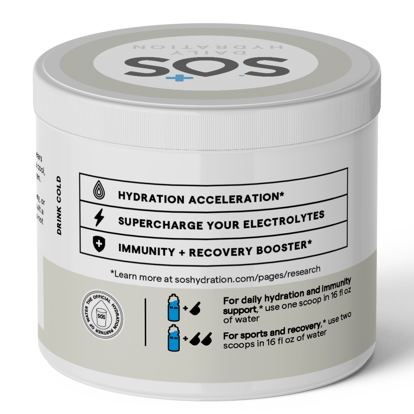 SOS Daily - Electrolyte Powder - Coconut 31 Serving Tub