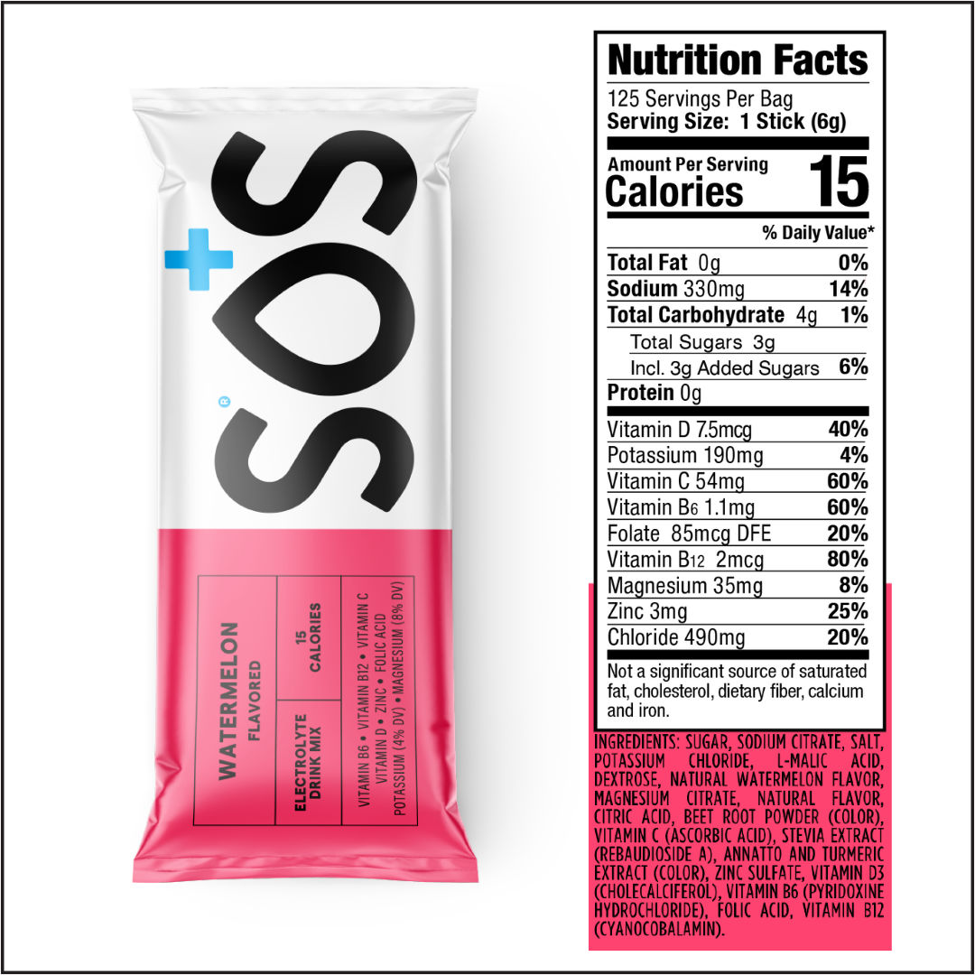SOS Daily Stick Packet Watermelon -125 sticks bulk pack
