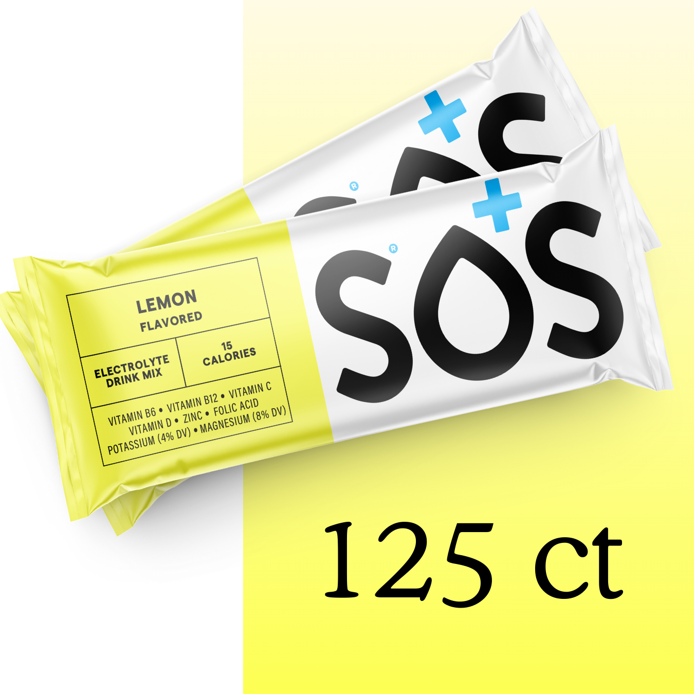 SOS Daily Electrolyte Stick Packet Lemon -125 sticks bulk pack