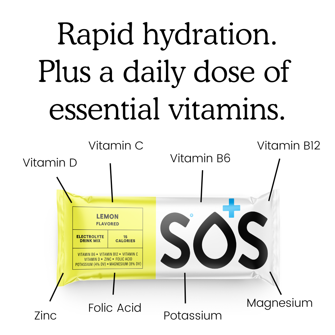 SOS Daily Electrolyte Stick Packet Lemon -125 sticks bulk pack