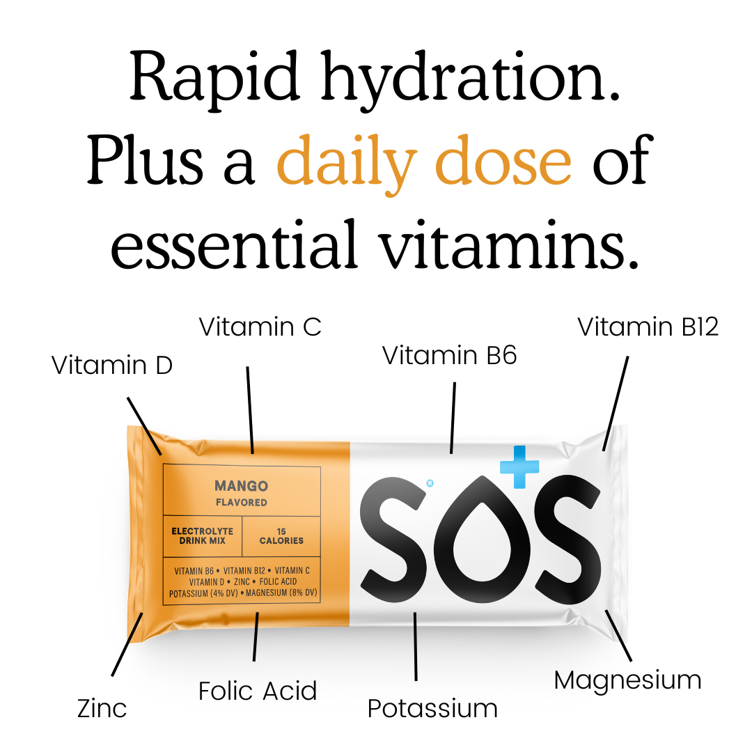SOS Daily Electrolyte Stick Packet Mango -125 sticks bulk pack