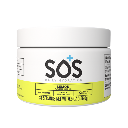 SOS Daily - Vitamin Enhanced Electrolyte Powder - Lemon 31 Serving Tub