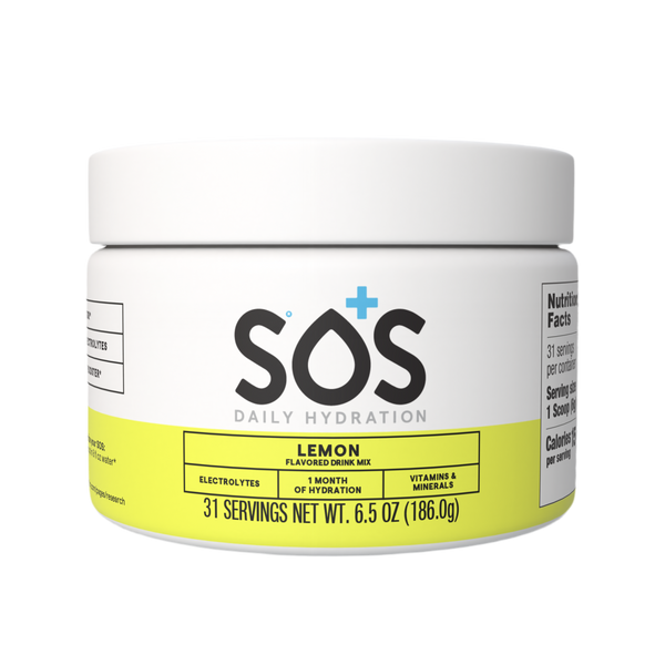 SOS Daily - Vitamin Enhanced Electrolyte Powder - Lemon 31 Serving Tub