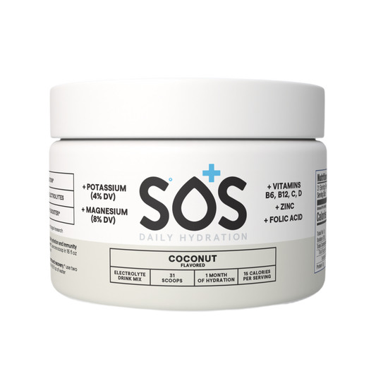 SOS Daily - Vitamin Enhanced Electrolyte Powder - Coconut 31 Serving Tub