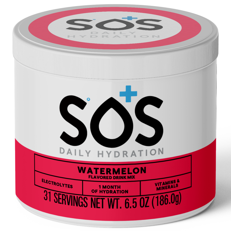SOS Daily – Electrolyte Powder – Watermelon Flavor, 31 Serving Tub
