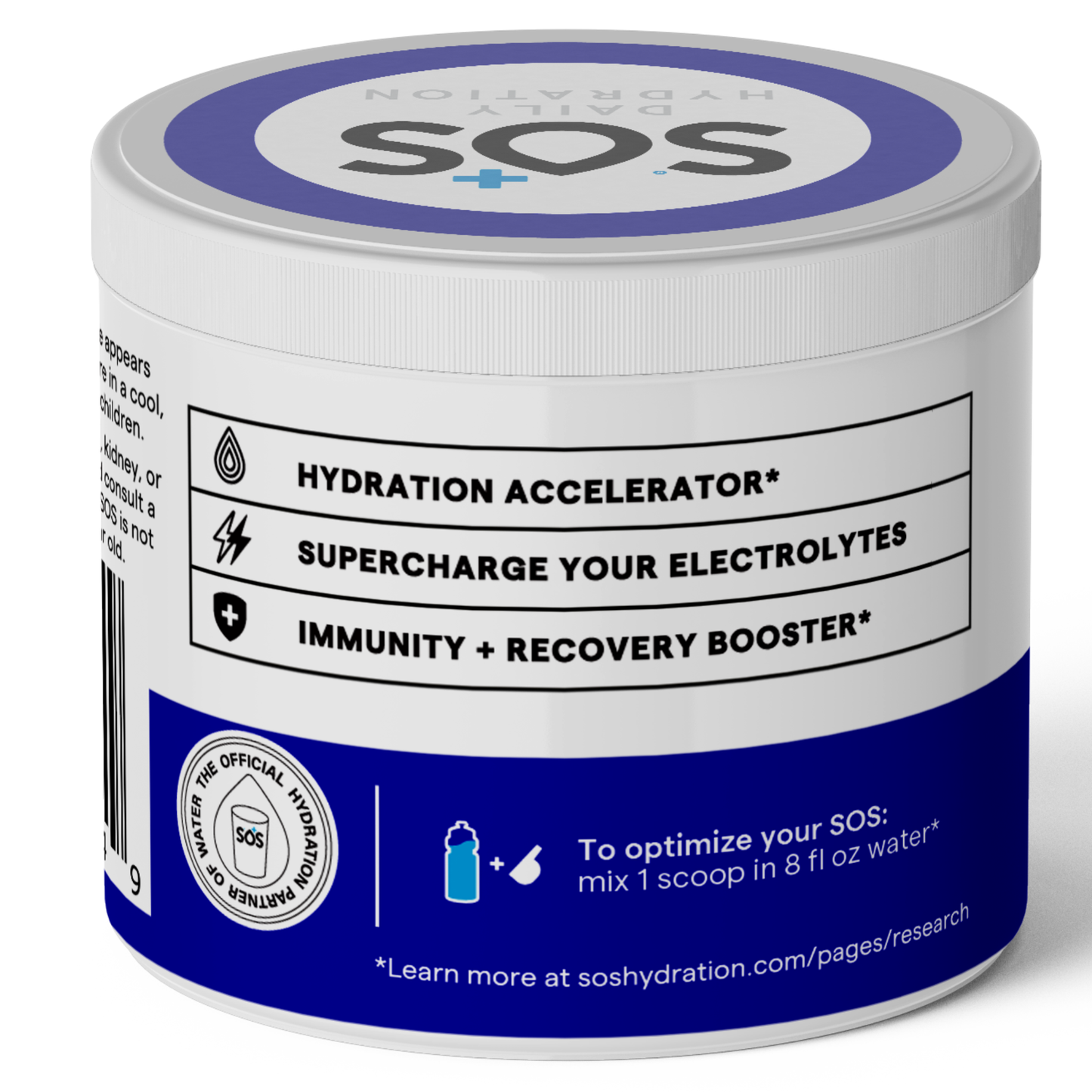 SOS Daily - Electrolyte Powder - Mixed Berry 31 Serving Tub