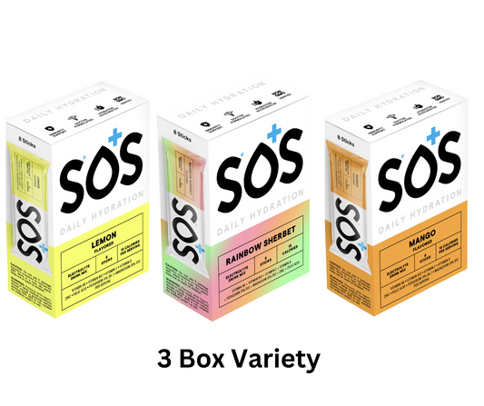 SOS Hydration - 3 Flavor Electrolyte Packet Variety Pack