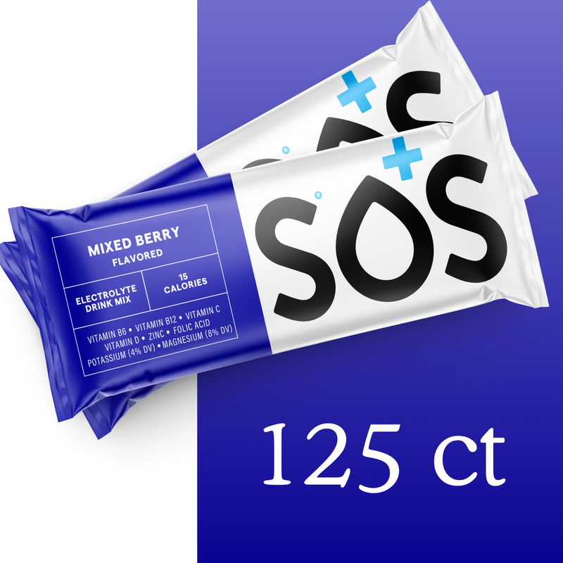 SOS Daily Electrolyte Stick Packet Mixed Berry -125 sticks bulk pack
