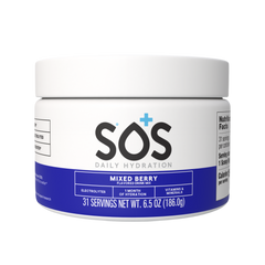 SOS Daily - Vitamin Enhanced Electrolyte Powder - Mixed Berry 31 Serving Tub