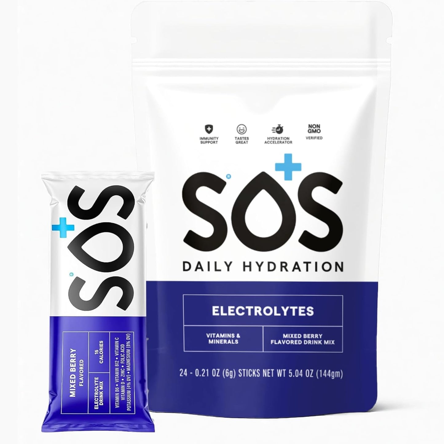 SOS Electrolyte Packet Bundle - Mixed Berry  24-ct