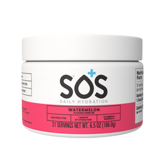 SOS Daily – Vitamin Enhanced Electrolyte Powder – Watermelon Flavor, 31 Serving Tub