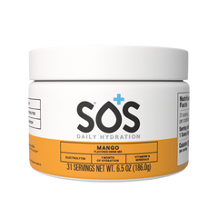 SOS Daily – Vitamin Enhanced Electrolyte Powder – Mango Flavor, 31 Serving Tub