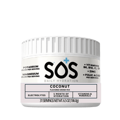 SOS Daily - Vitamin Enhanced Electrolyte Powder - Coconut 31 Serving Tub
