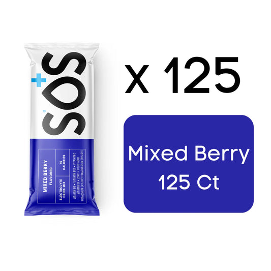 SOS Daily Electrolyte Stick Packet Mixed Berry -125 sticks bulk pack