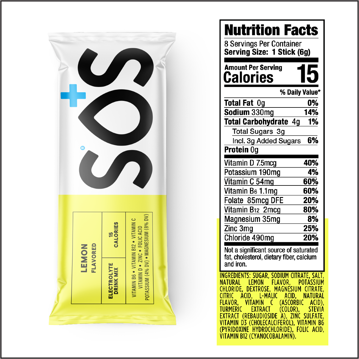 SOS Daily - Vitamin Enhanced Lemon 8ct Box