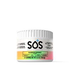 SOS Daily – Vitamin Enhanced Electrolyte Powder – Rainbow Sherbert Flavor, 31 Serving Tub
